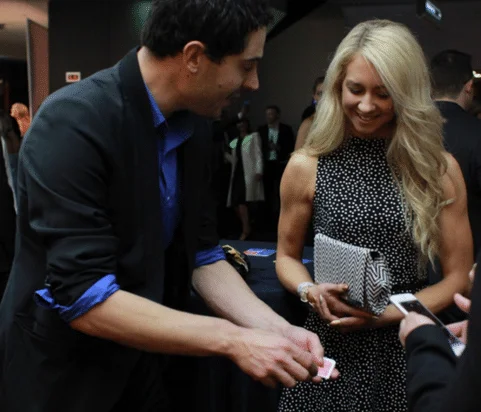 Magician Sydney | Liam Power roving close up magic for a corporate event